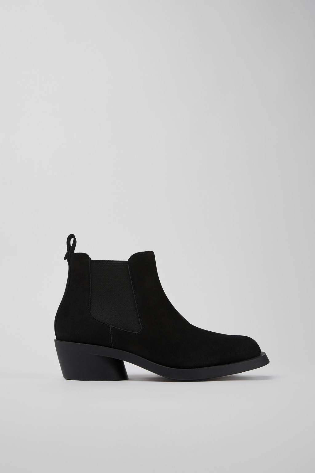 Black nubuck ankle boots for women