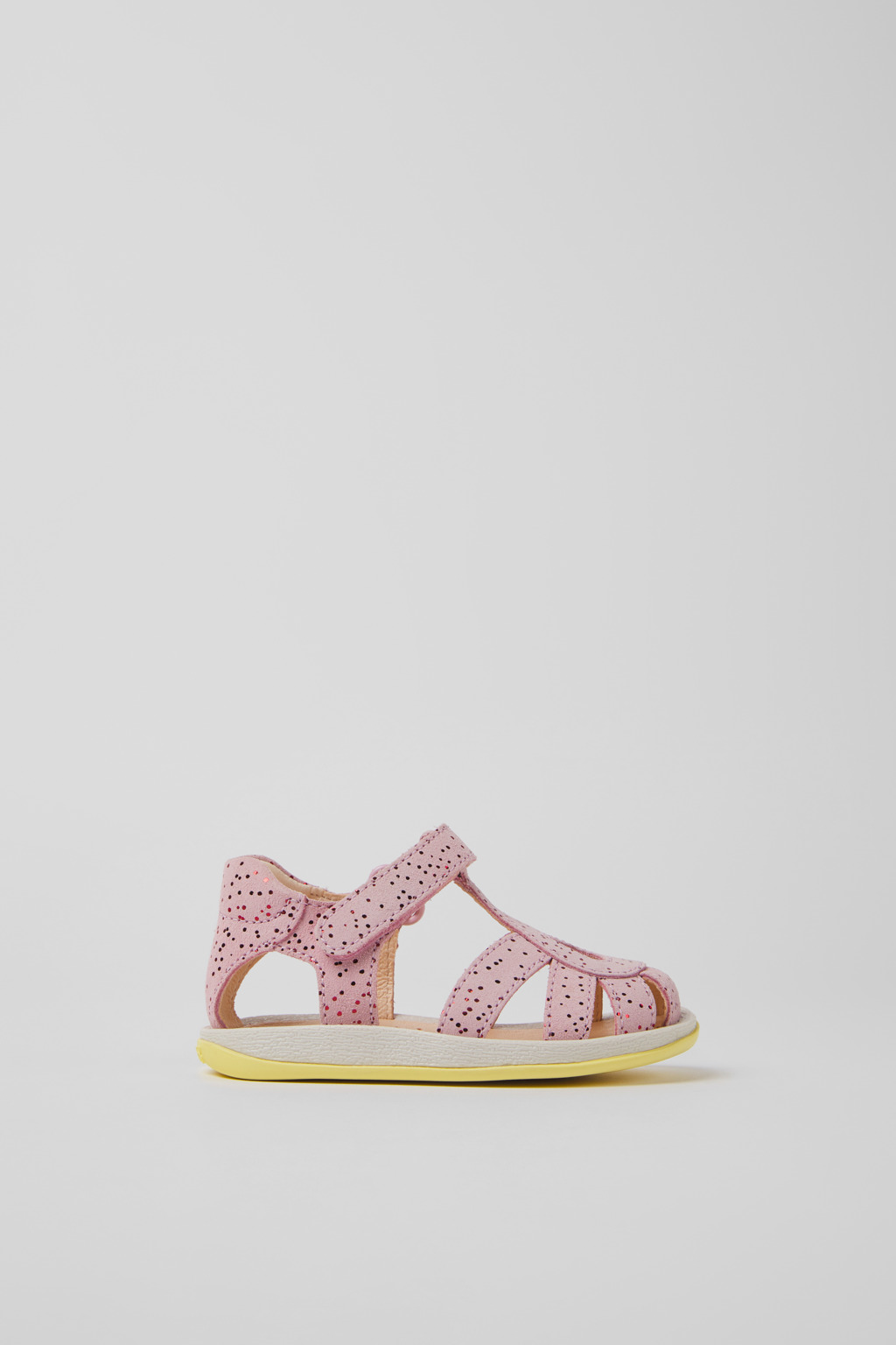 Pink nubuck sandals for kids
