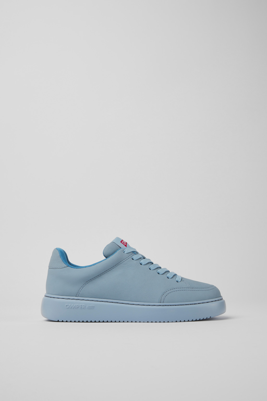 Blue leather sneakers for women