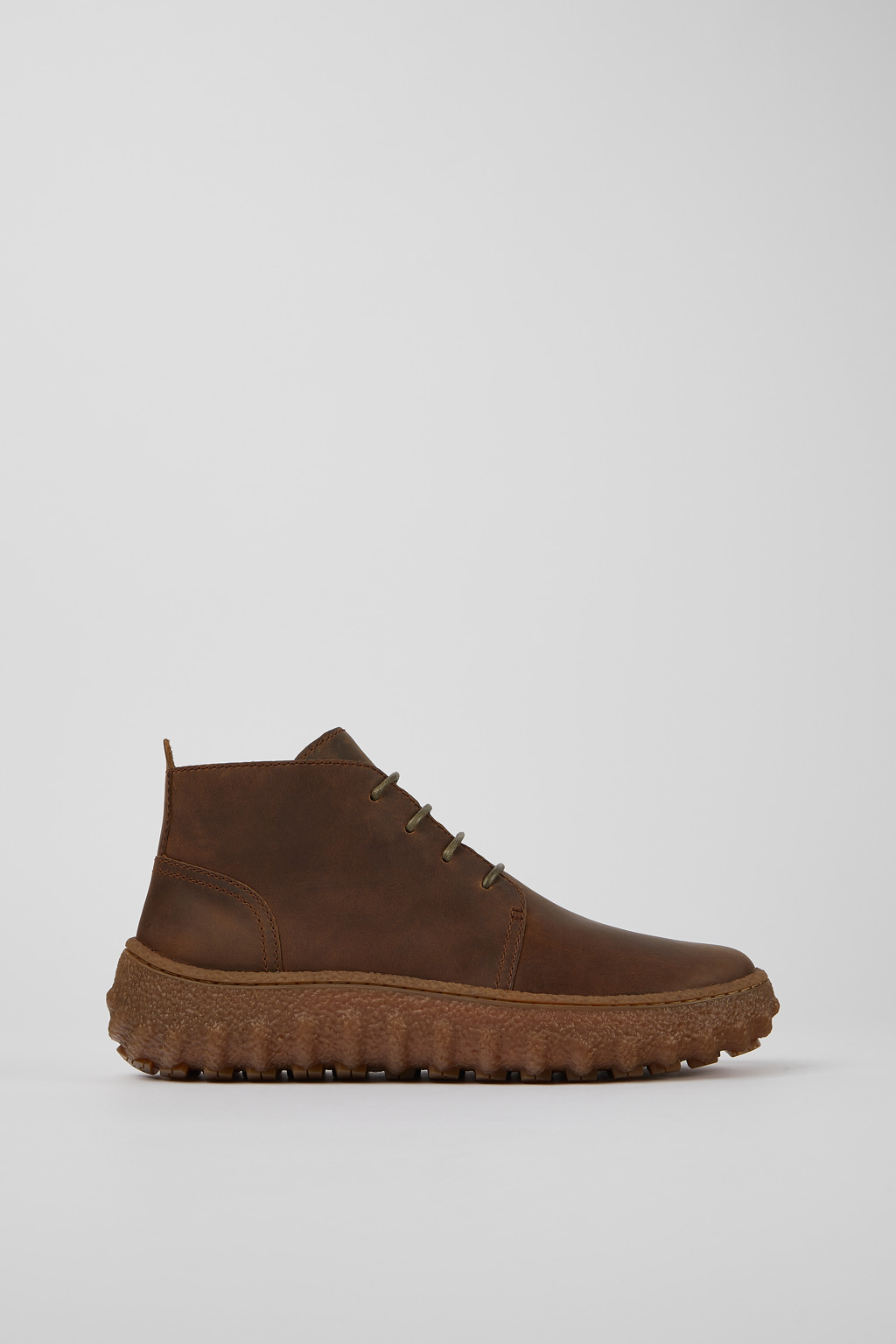 Brown lace up ankle boot for men