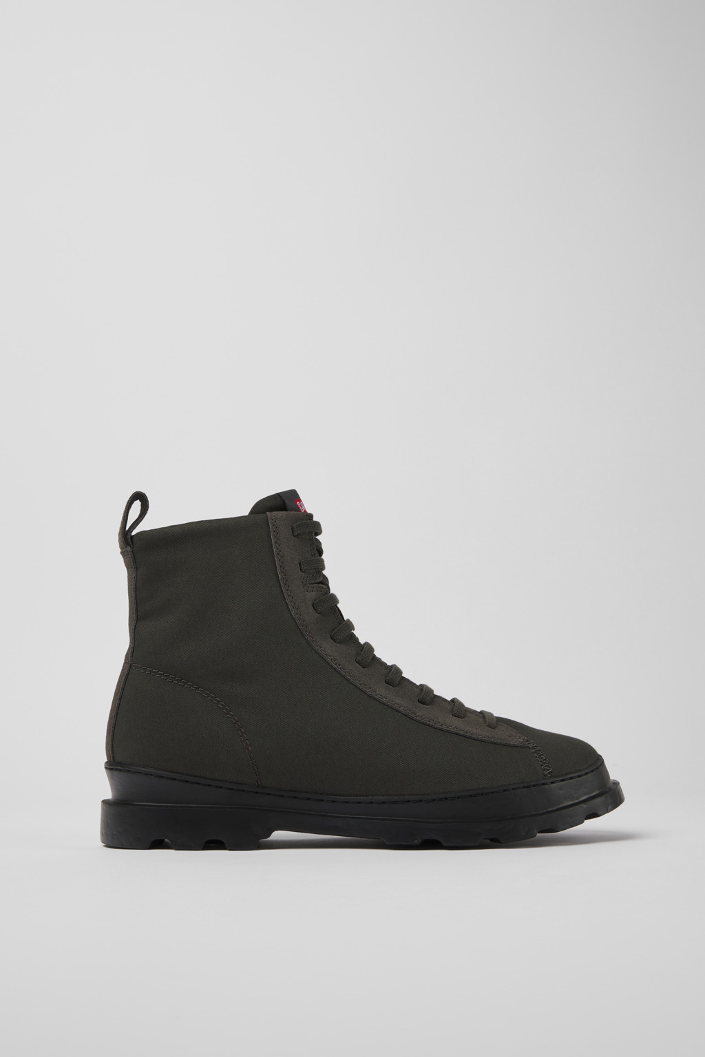 Gray textile and nubuck ankle boots for men