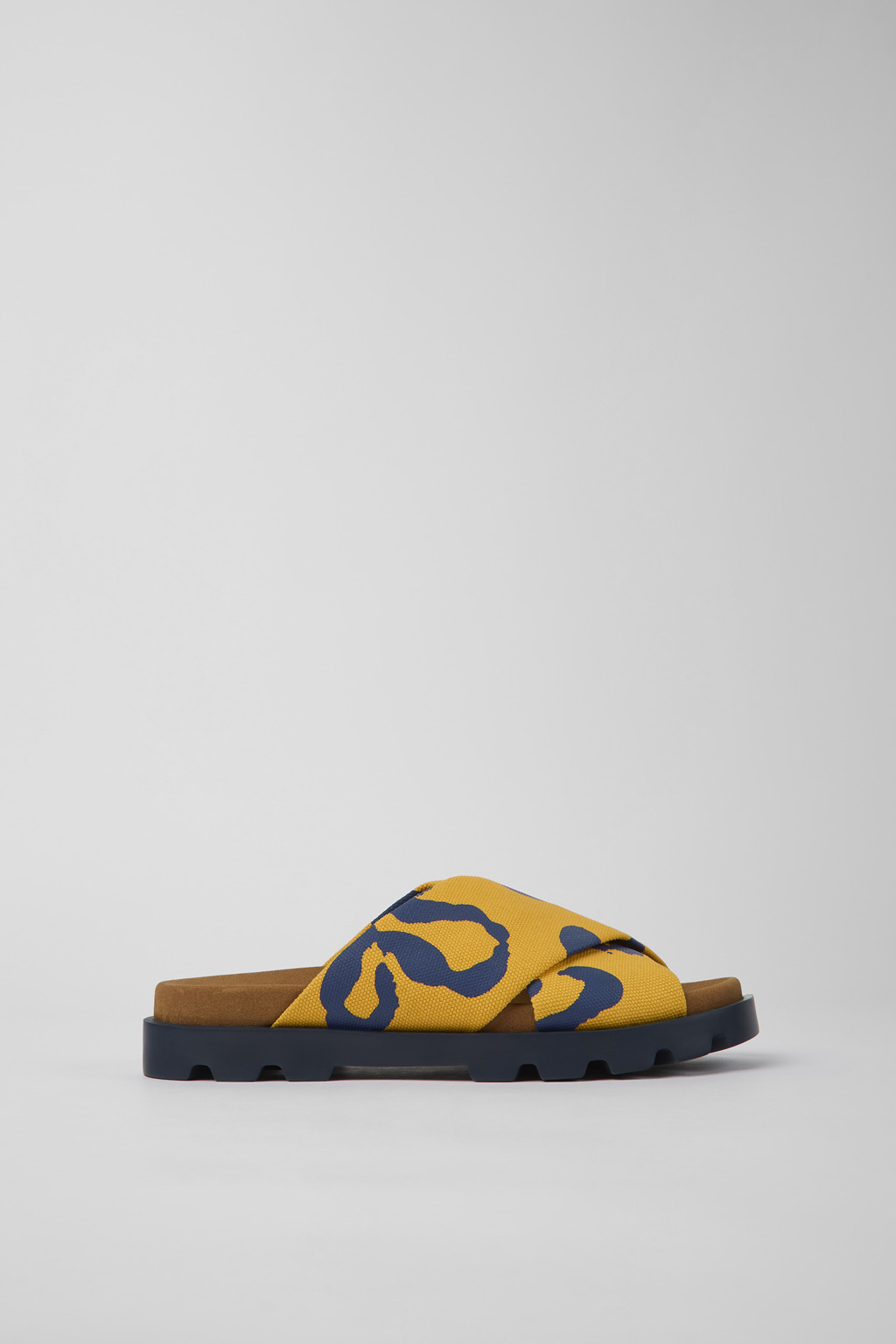 Orange and blue recycled cotton sandals for women