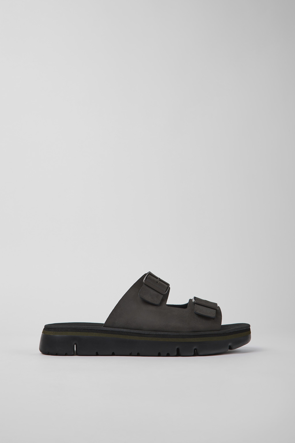 Brown Leather Slide for Men