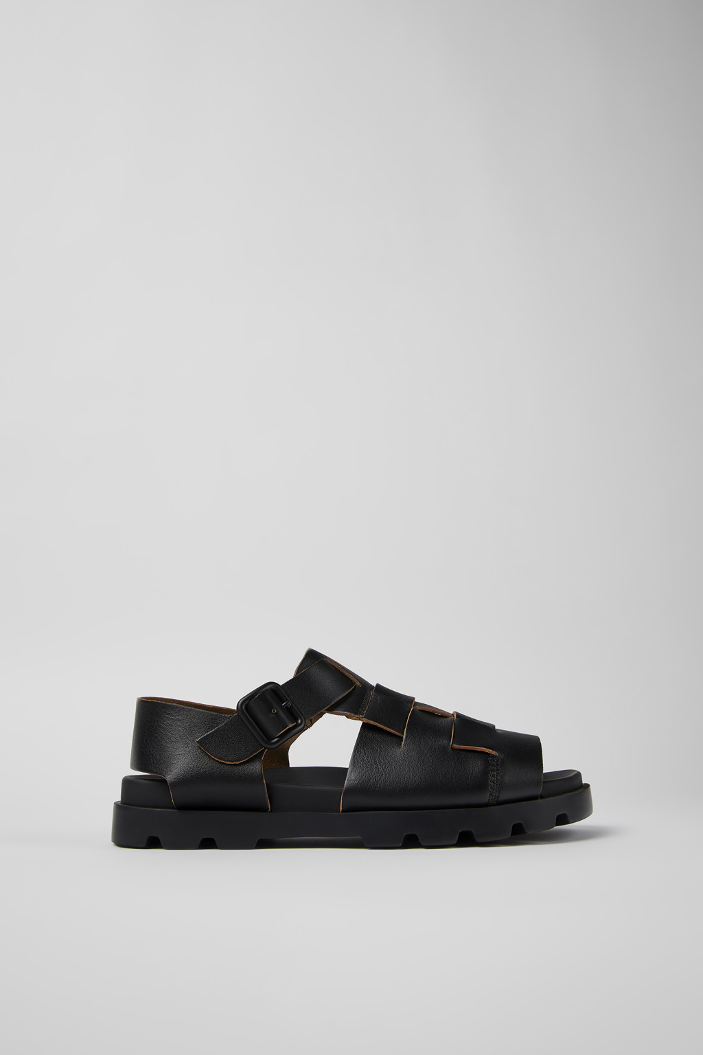 Black Leather Sandal for Women