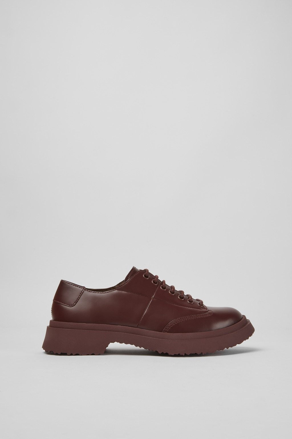Burgundy leather lace-up shoes