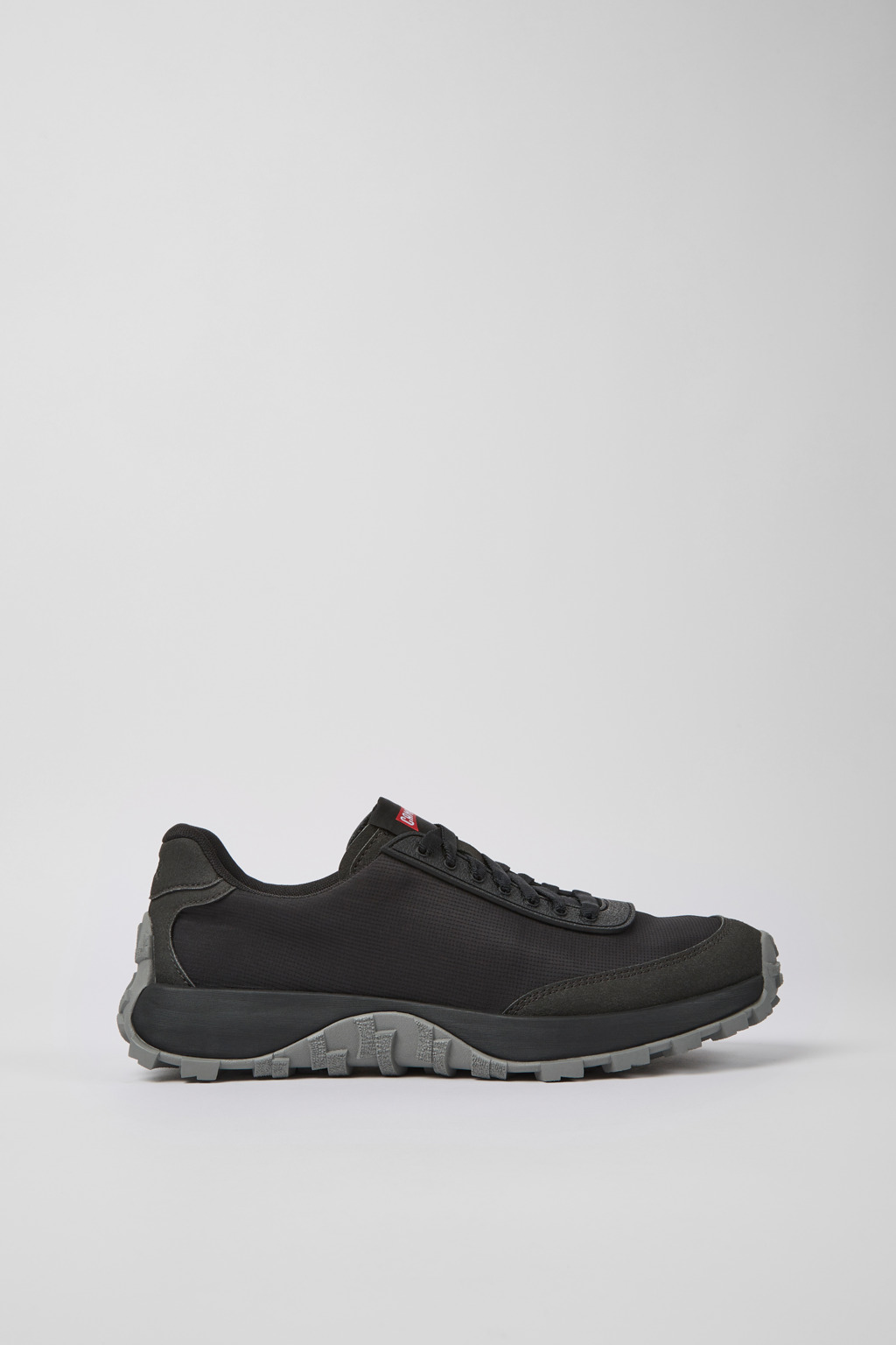 Black textile and nubuck sneakers for men