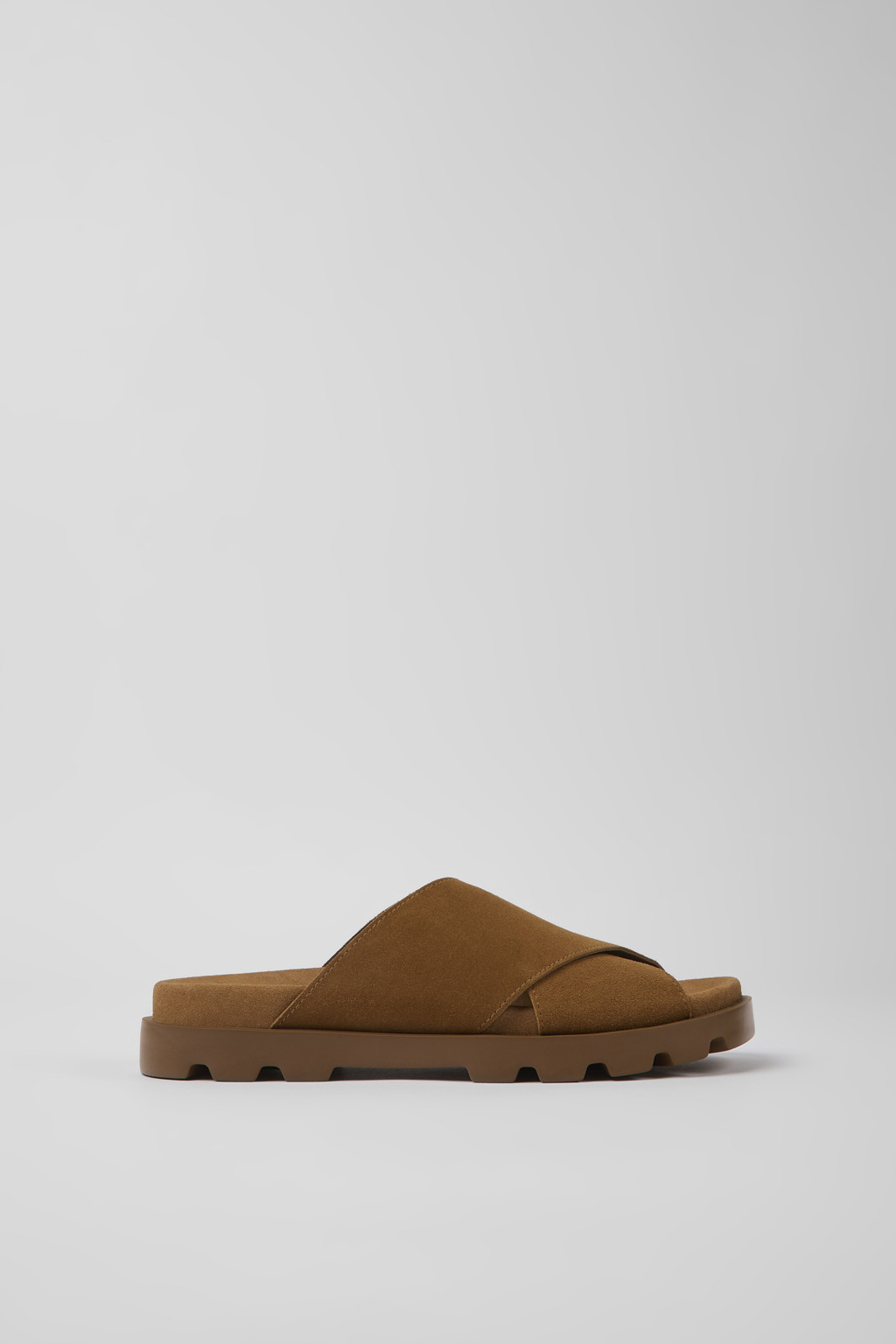 Brown nubuck sandals for women