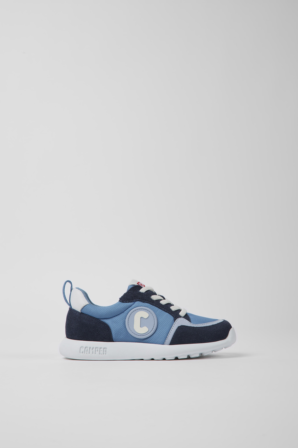 Blue textile and nubuck sneakers for kids