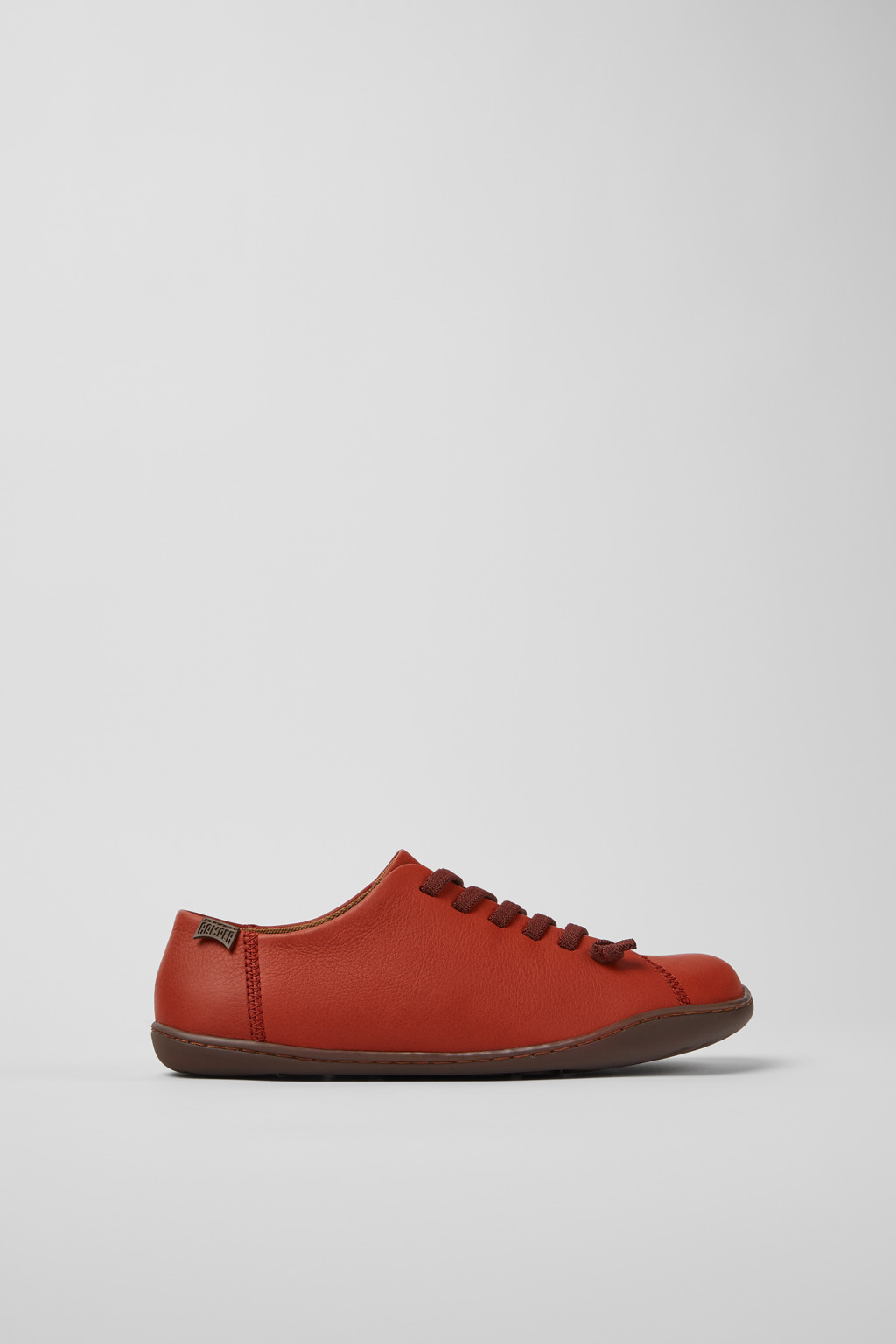 Red leather shoes for women