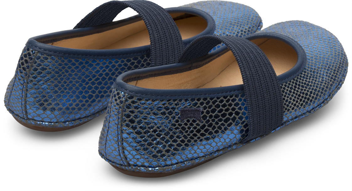 Metallic blue ballerina shoe for girls