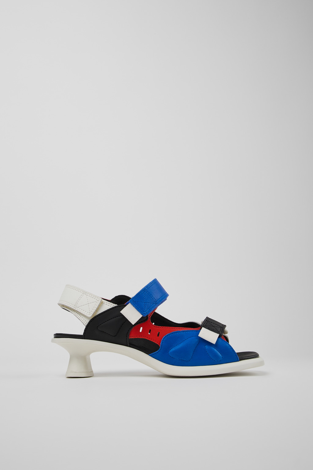 Multicolored Recycled Leather 2-Strap Sandal for Women