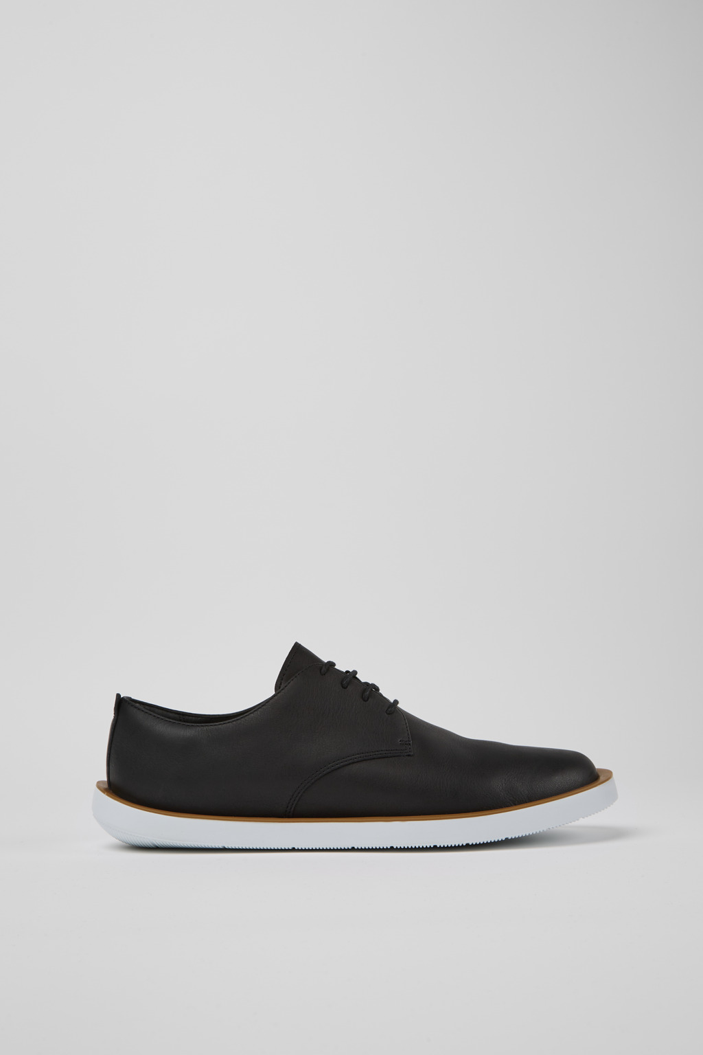 Black leather men's shoes