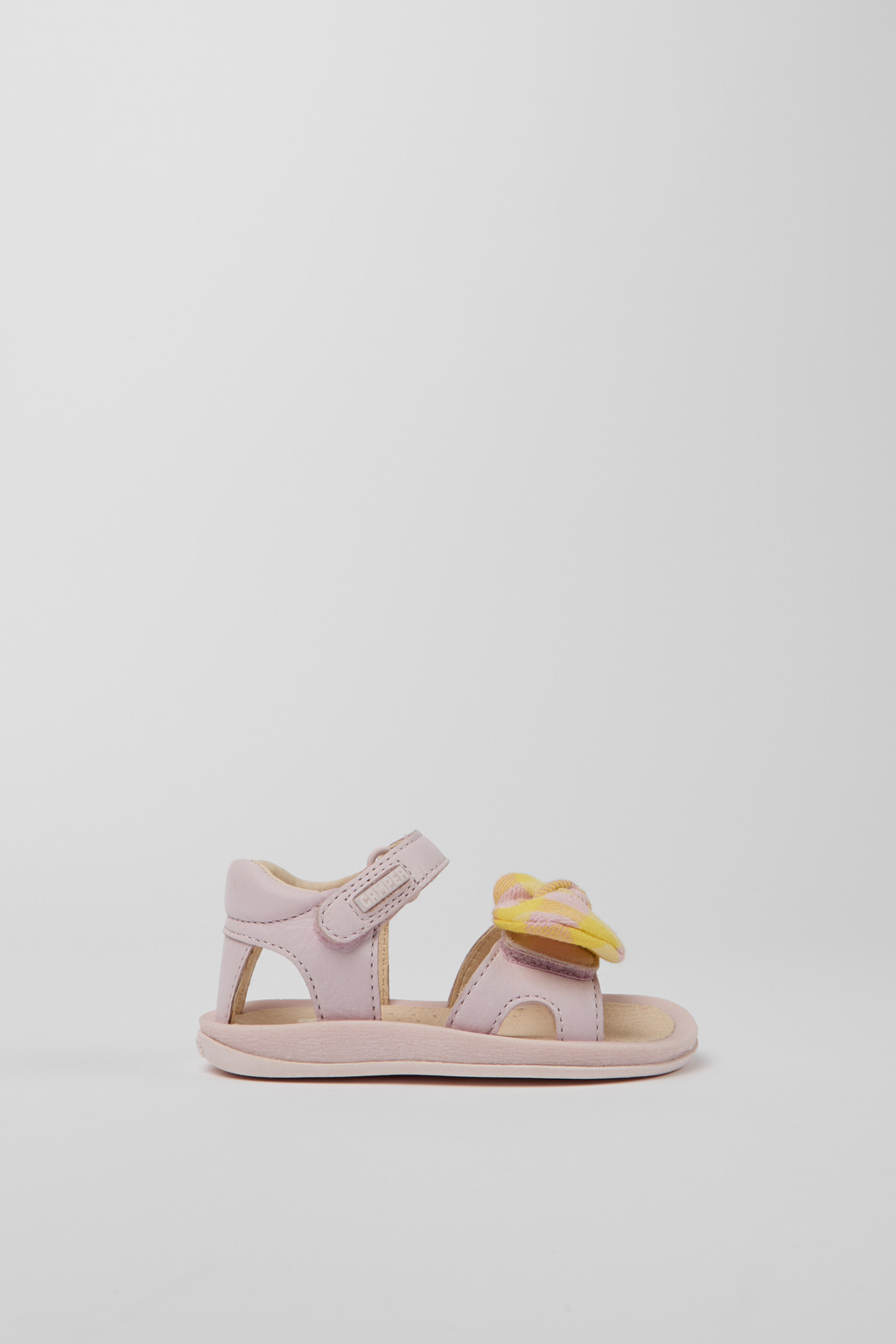 Pink and yellow sandals for kids