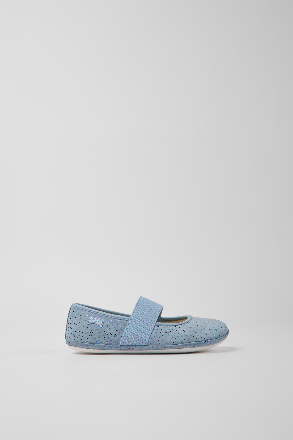 Blue nubuck ballerinas for kids
