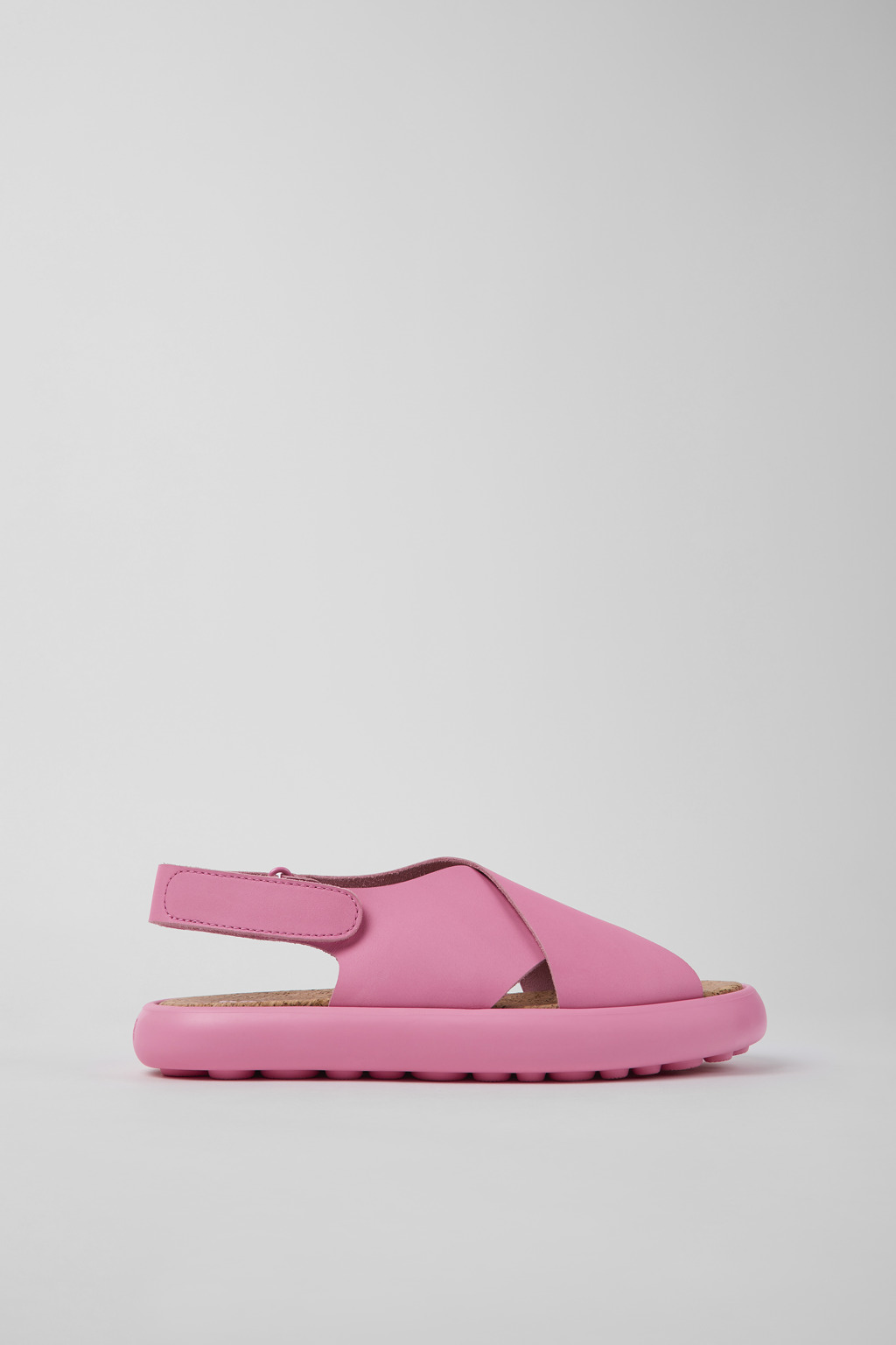 Pink leather sandals for women
