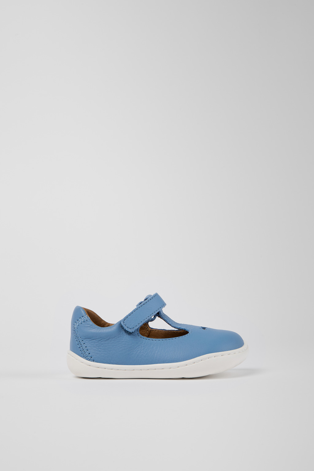 Blue Leather T-Strap Shoe