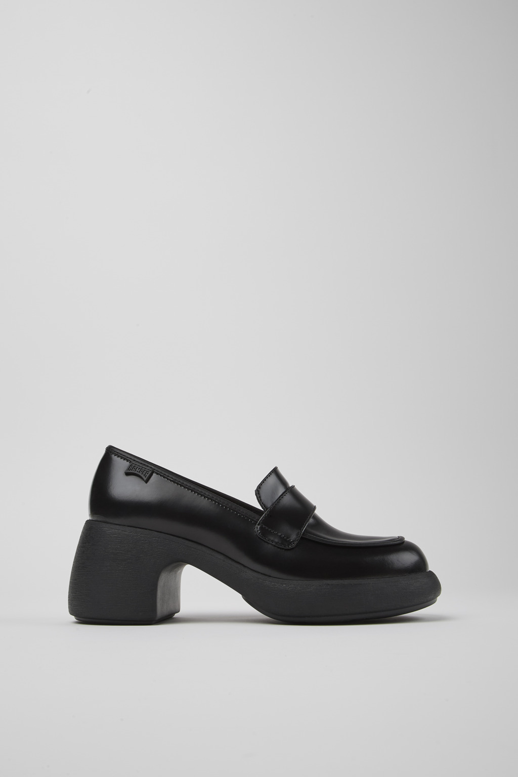Black Leather Loafer for Women