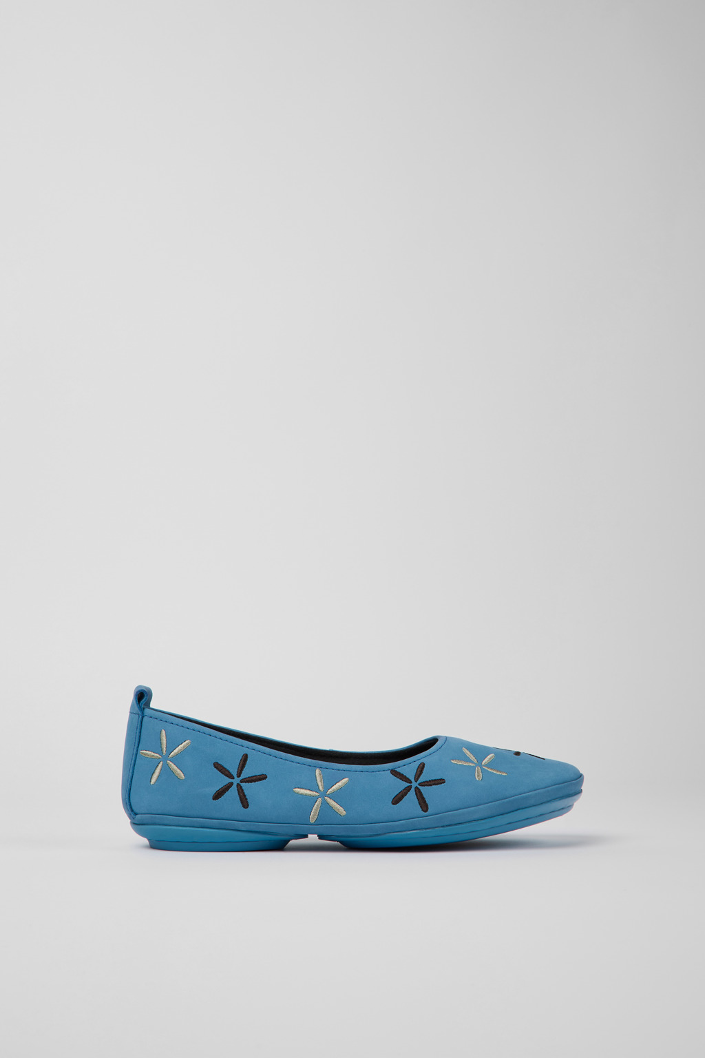 Blue nubuck ballerinas for women