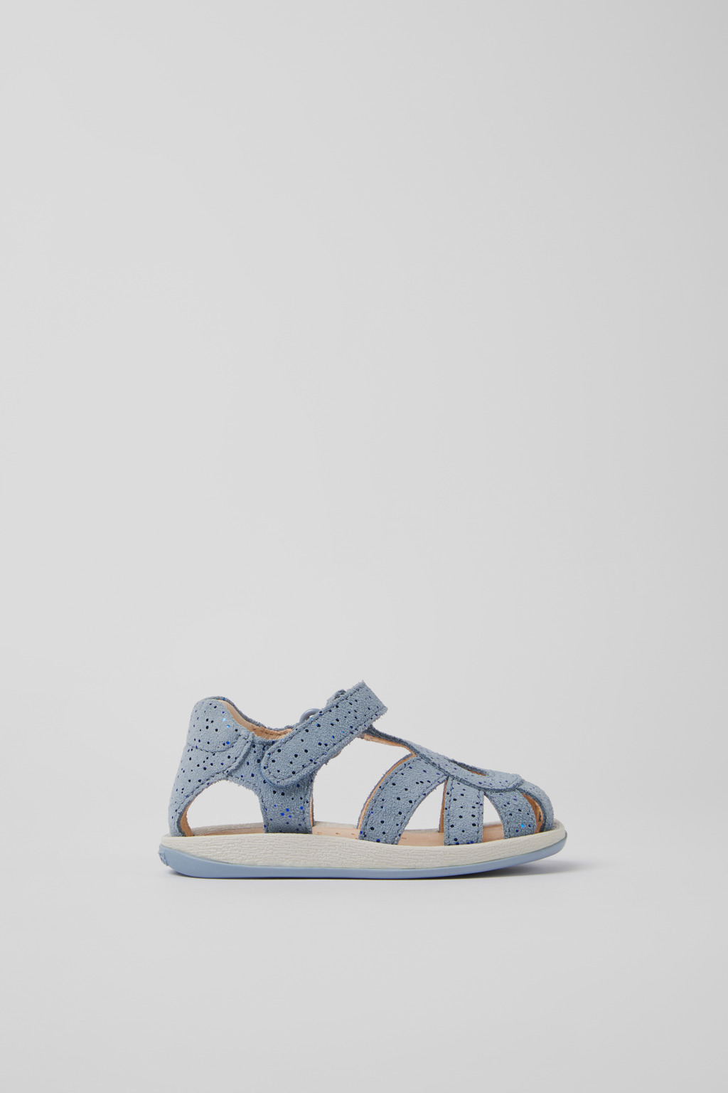 Blue nubuck sandals for kids