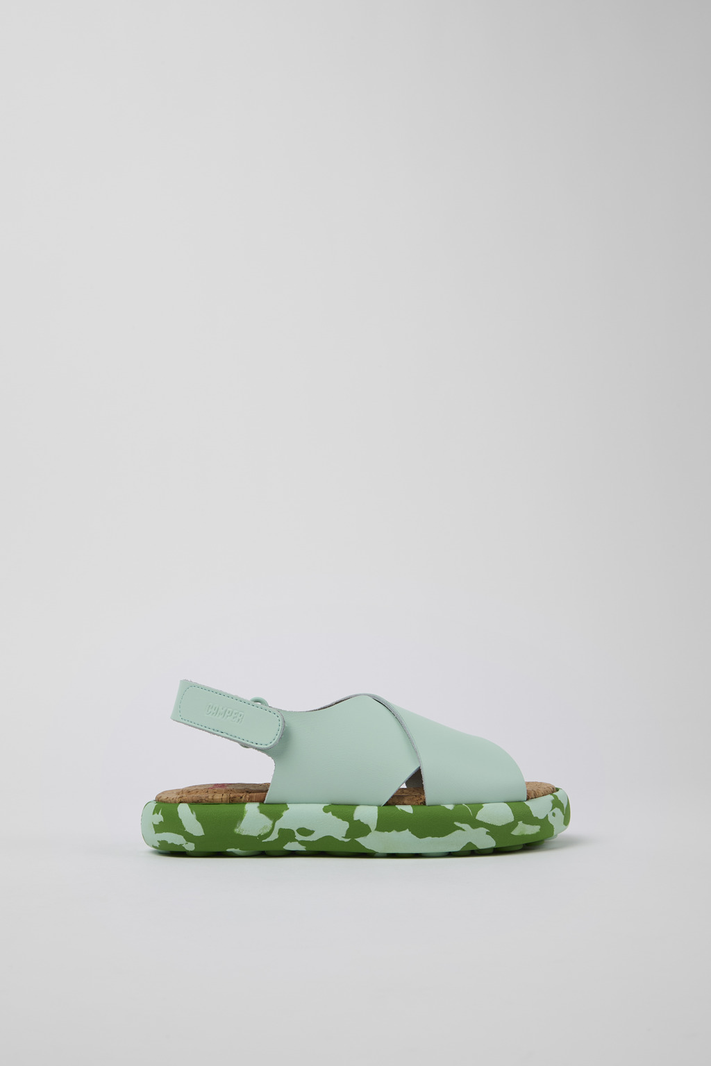 Blue Leather X-Strap Sandal