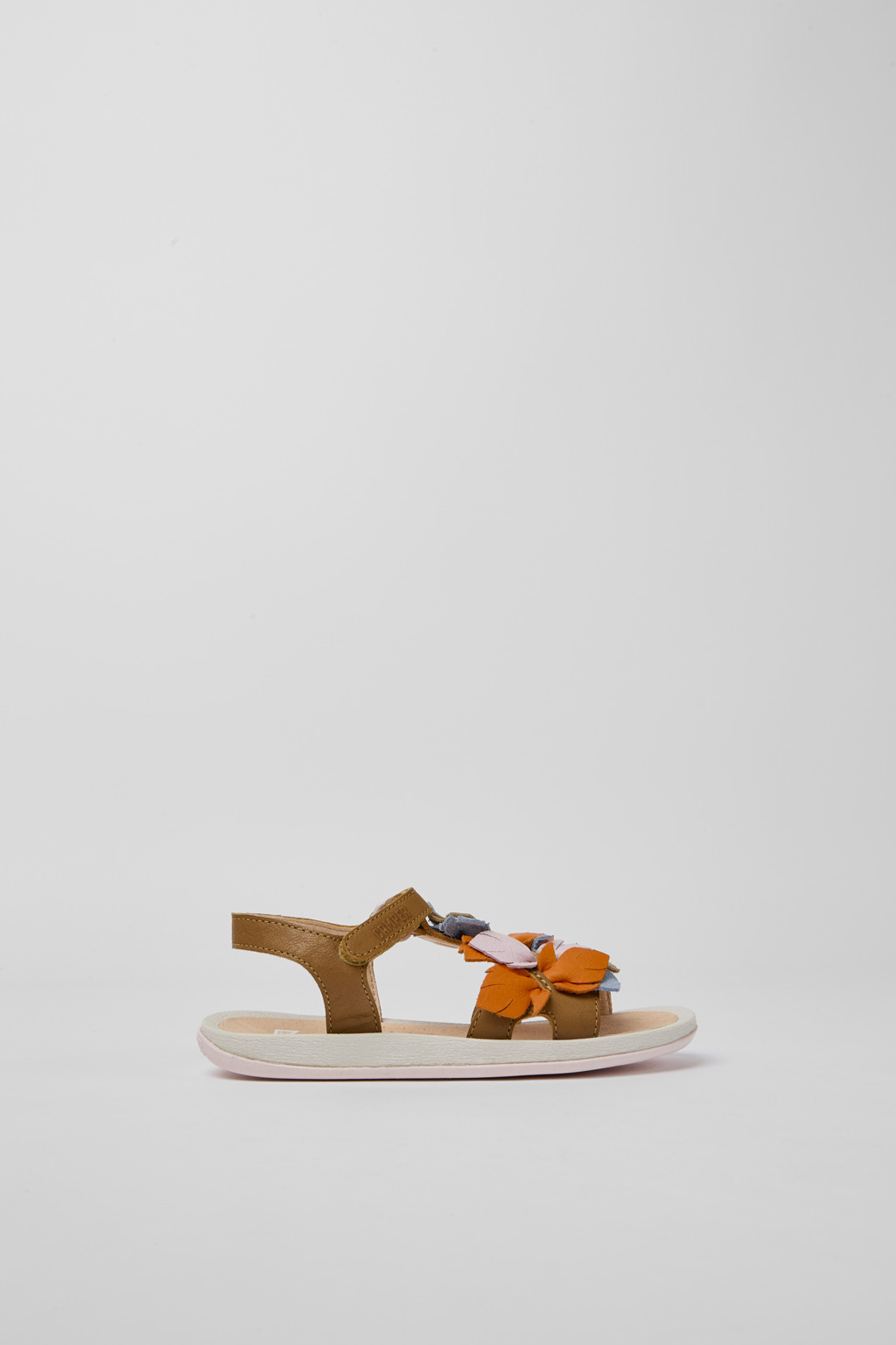 Brown leather sandals for girls