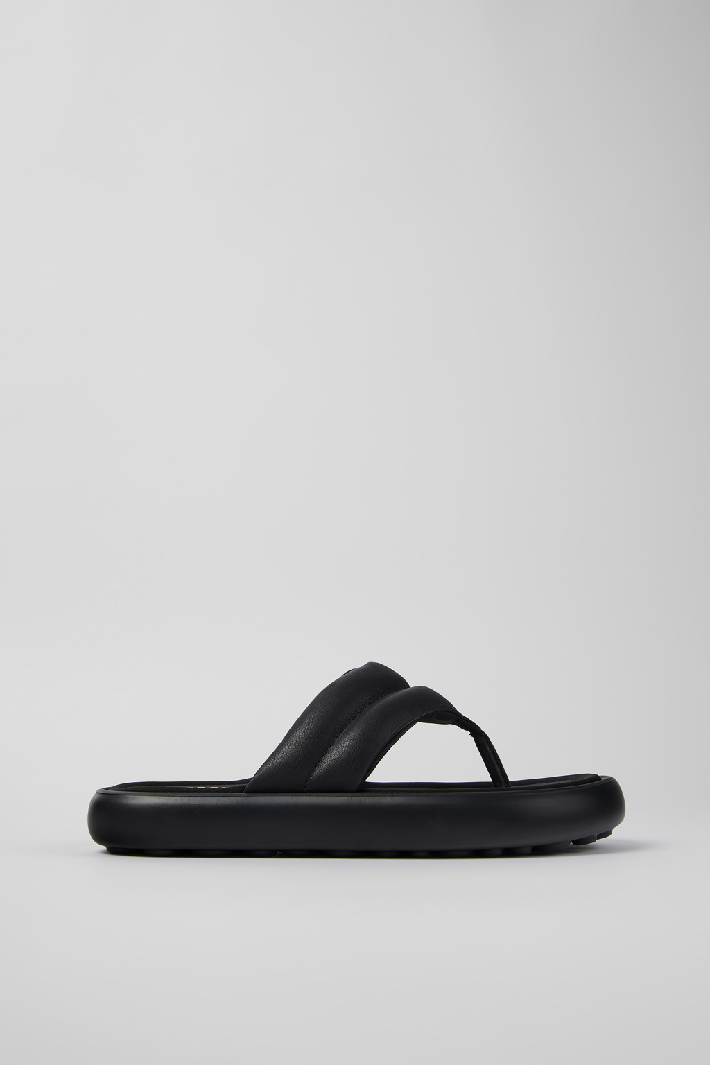 Black Leather Flip-Flop for Men