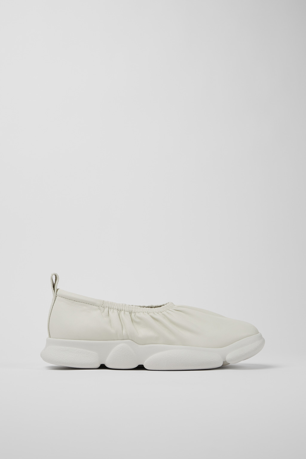 White leather ballerinas for men
