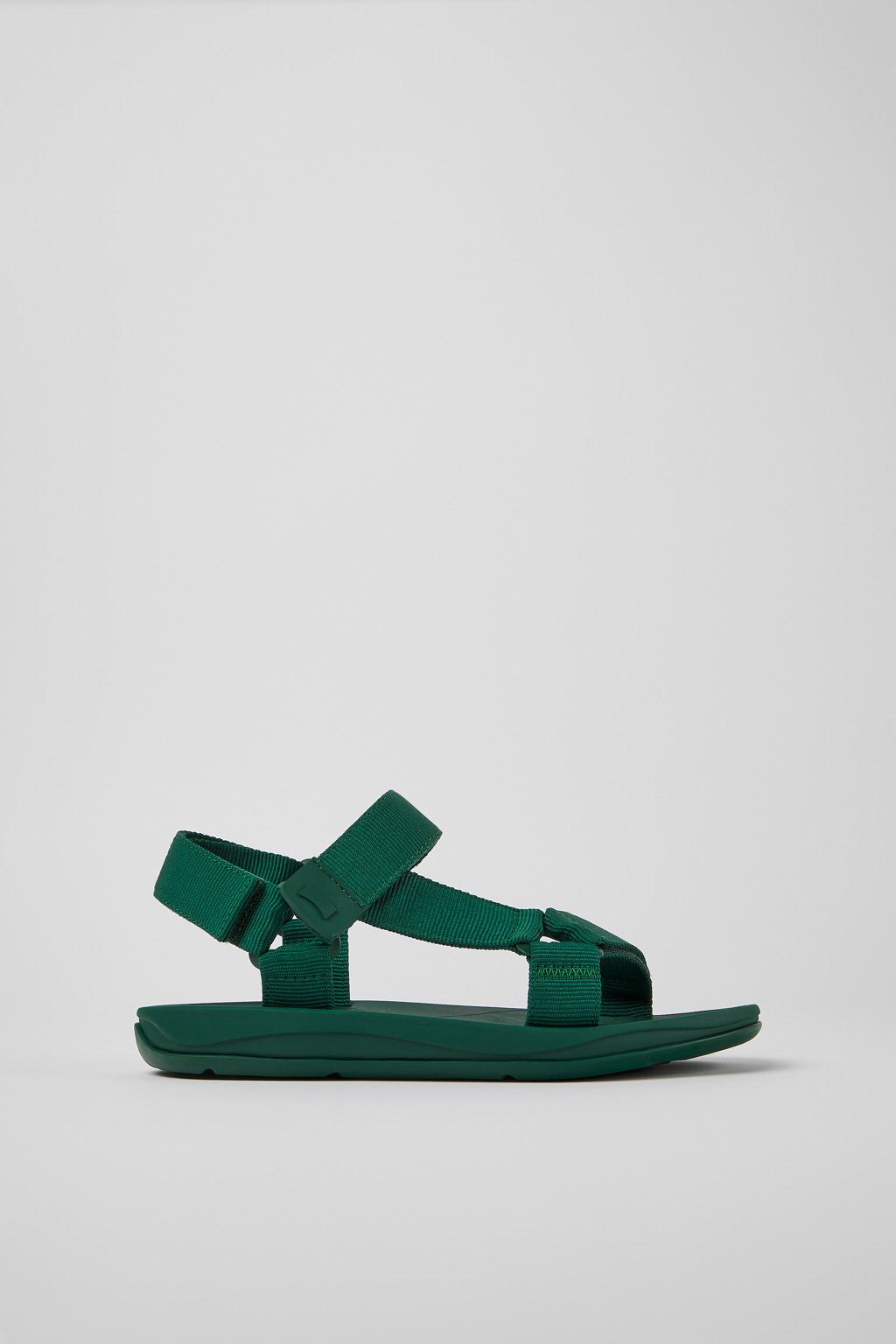 Green textile sandals for men