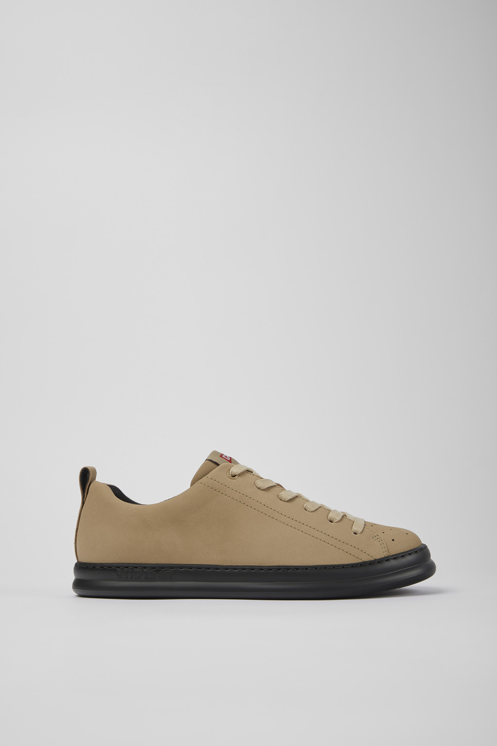 Beige nubuck sneakers for men