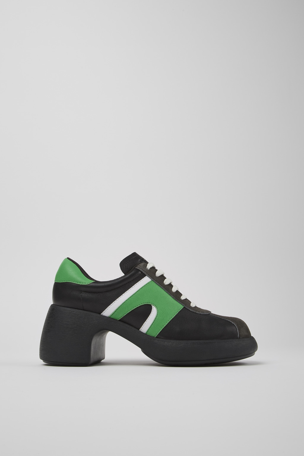 Black Leather/Nubuck Shoe for Women