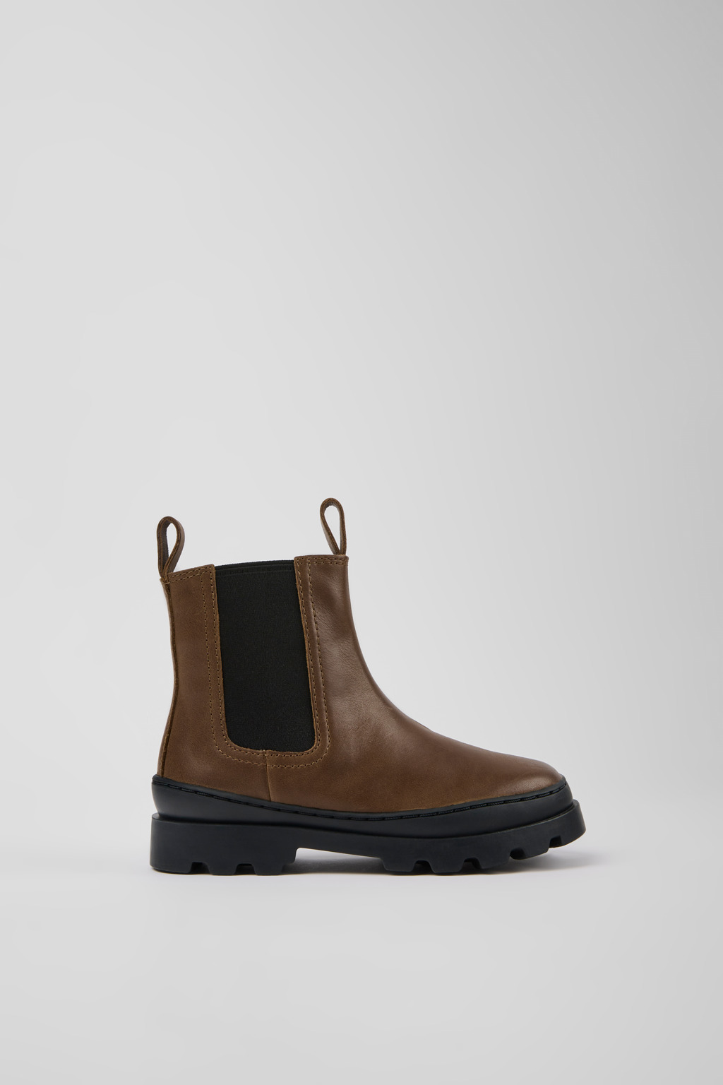 Brown leather Chelsea boots for kids