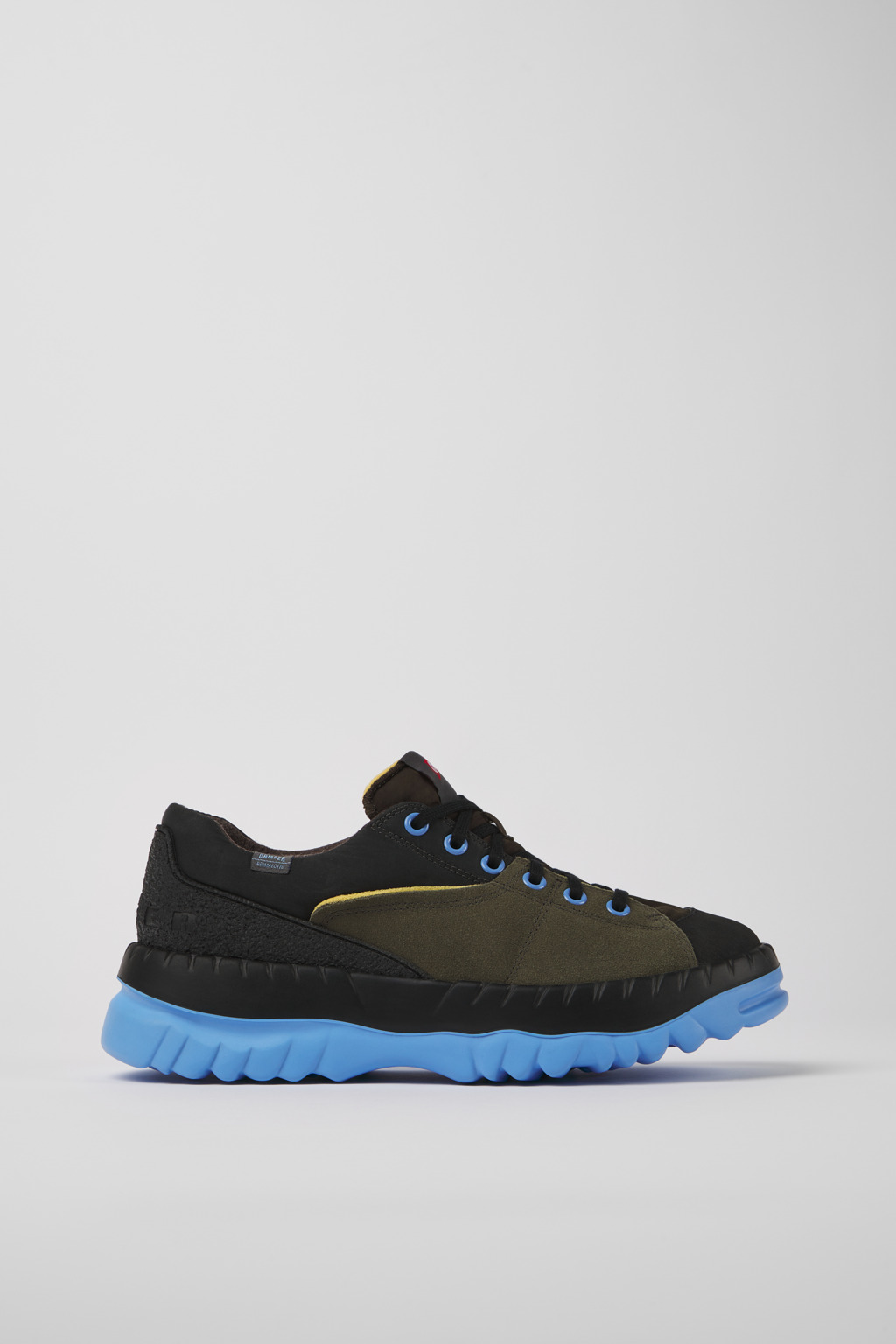 Green recycled textile and nubuck shoes for men