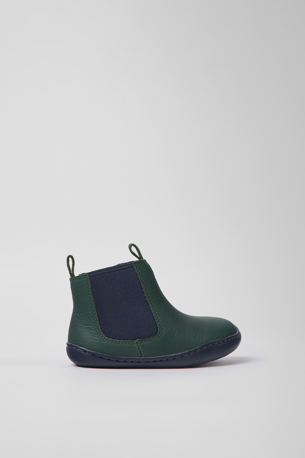 Green and blue leather boots for kids