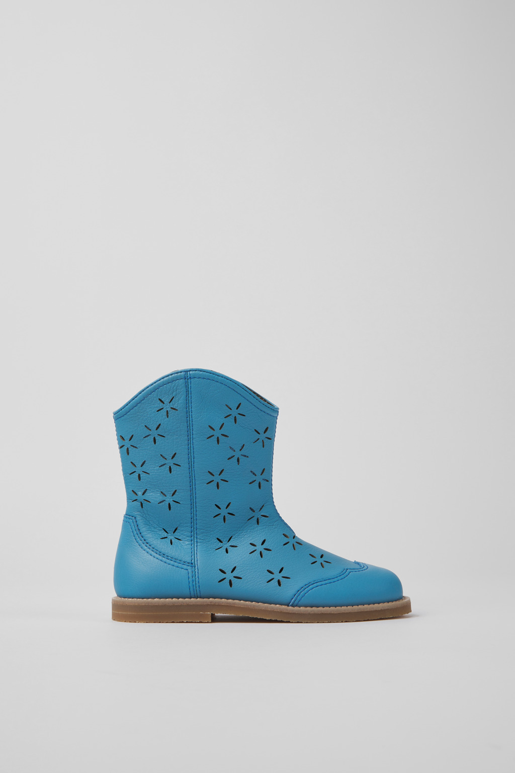 Blue leather boots for kids