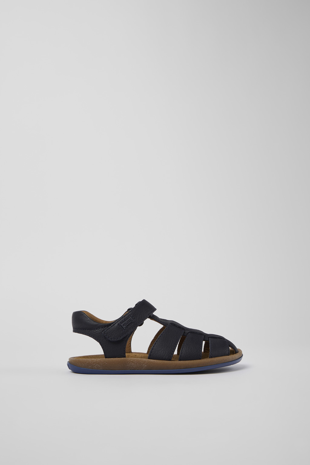 Dark blue leather sandals for kids