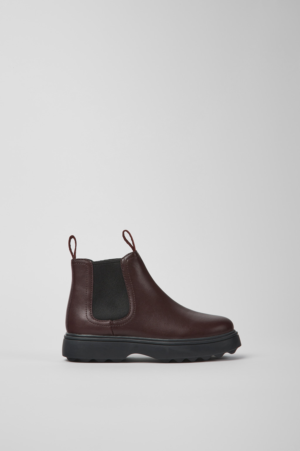 Burgundy leather Chelsea boots for kids