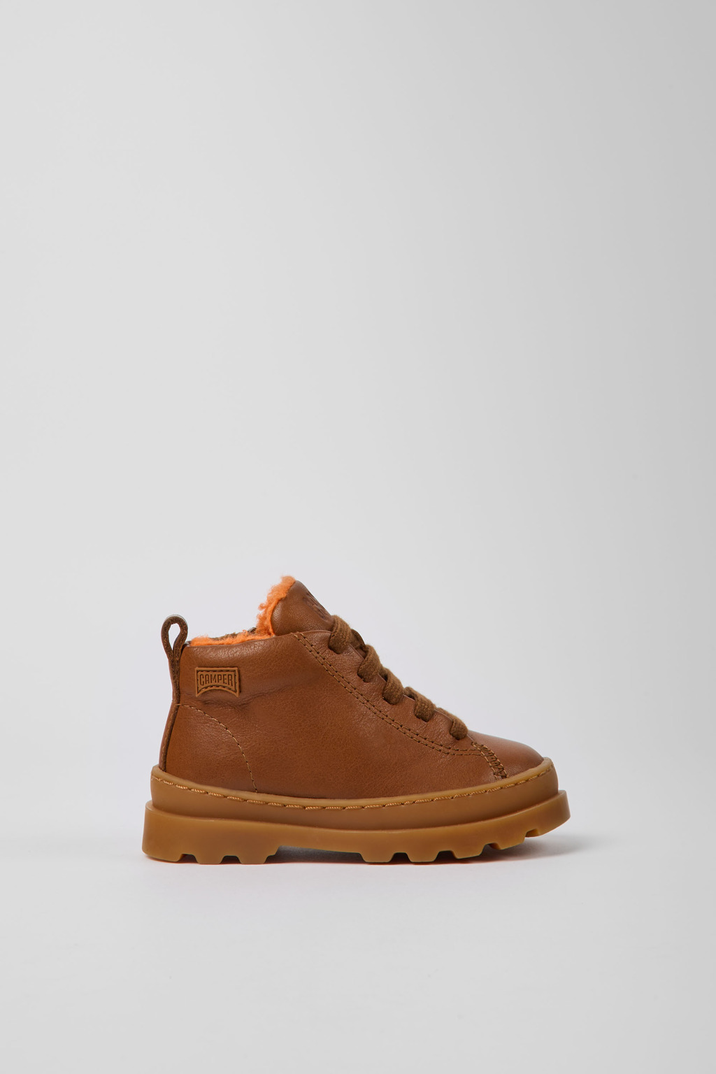 Brown leather lace-up boots