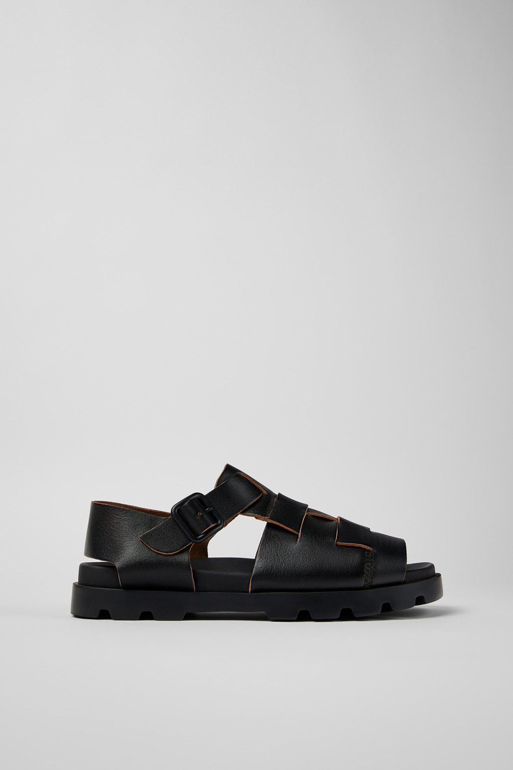 Black Leather Sandal for Men
