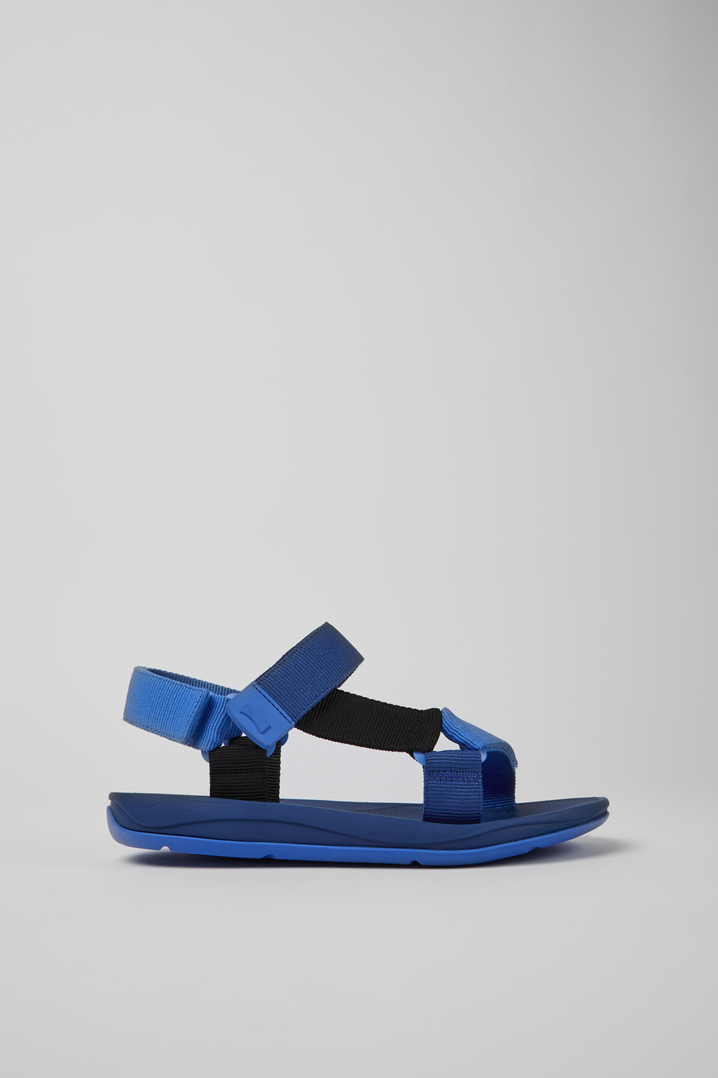 Blue and black recycled PET sandals for men