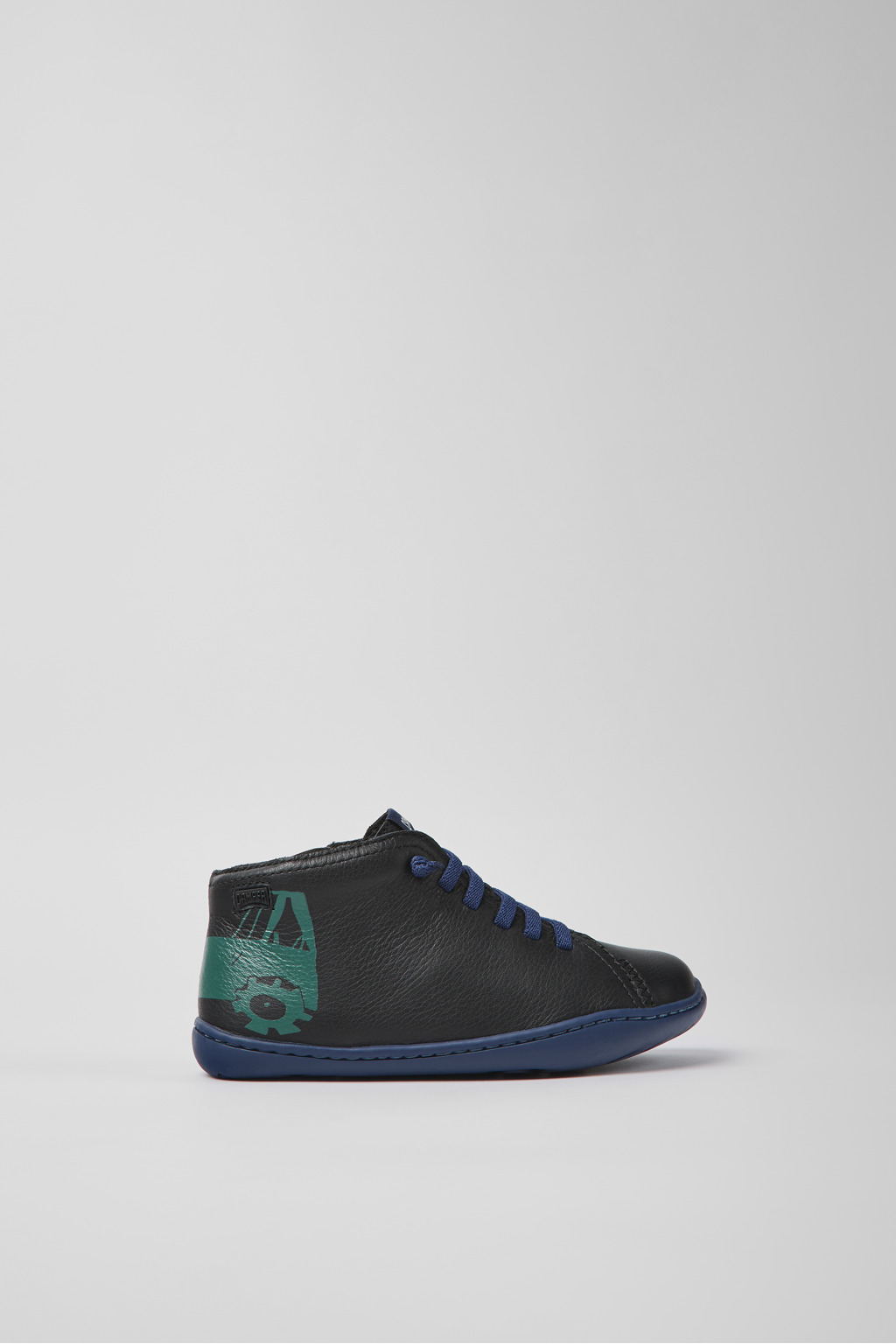 Black leather ankle boots for kids