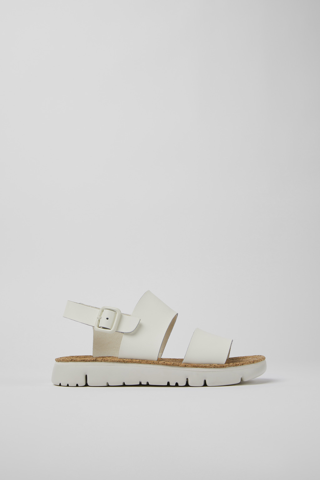 White leather sandals for women