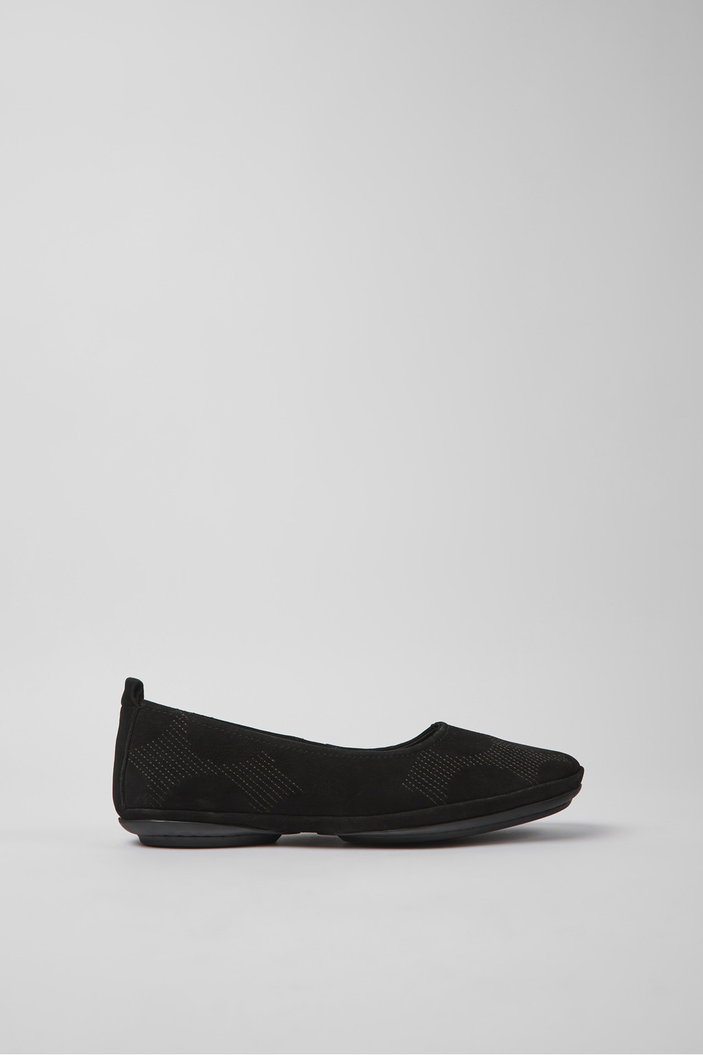 Black nubuck ballerinas for women