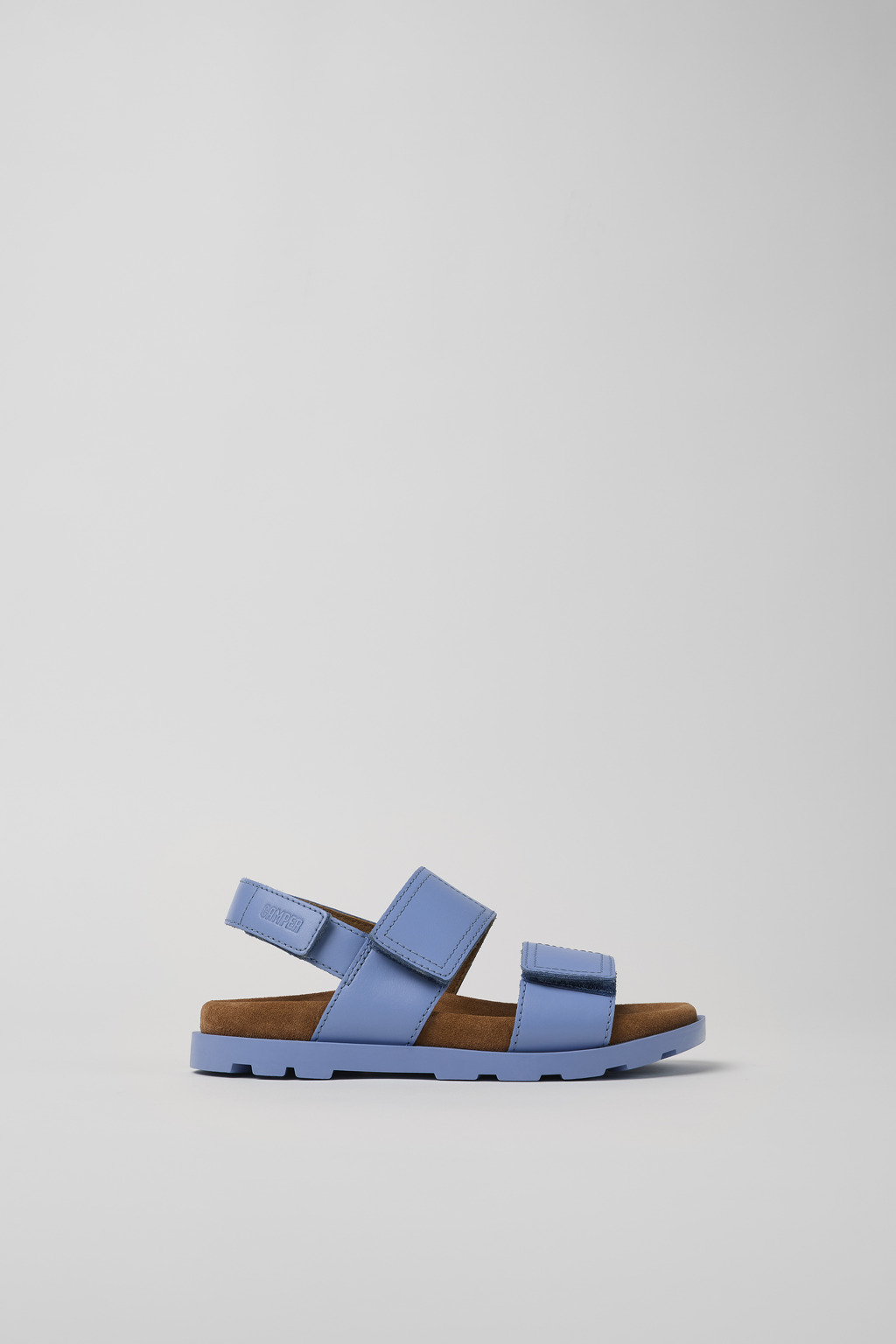 Blue Leather 2-Strap Sandal