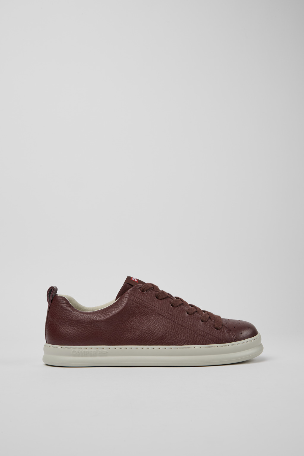 Burgundy leather sneakers