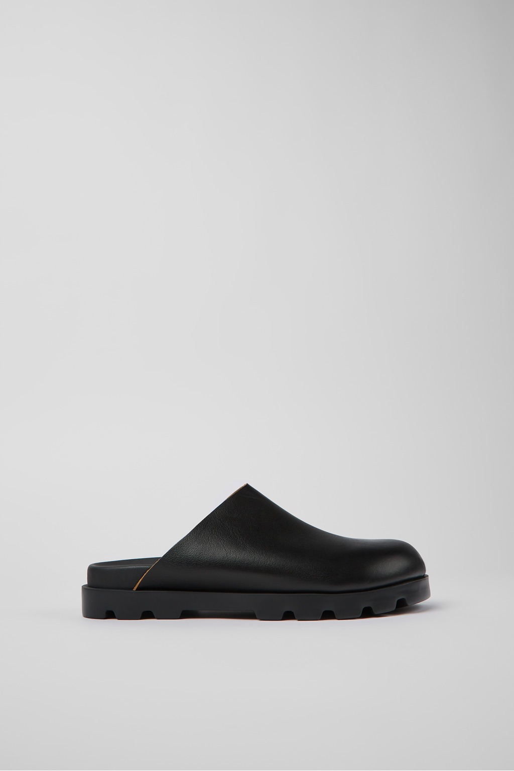 Black Leather Clog for Women