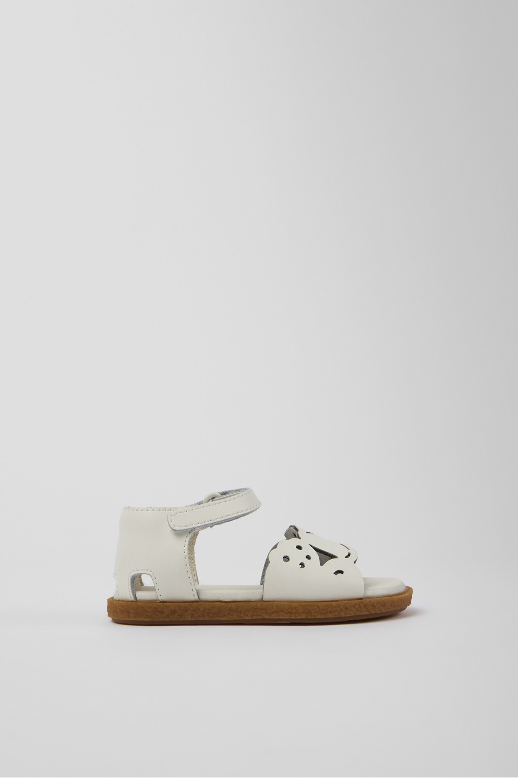 White Leather 2-Strap Sandal