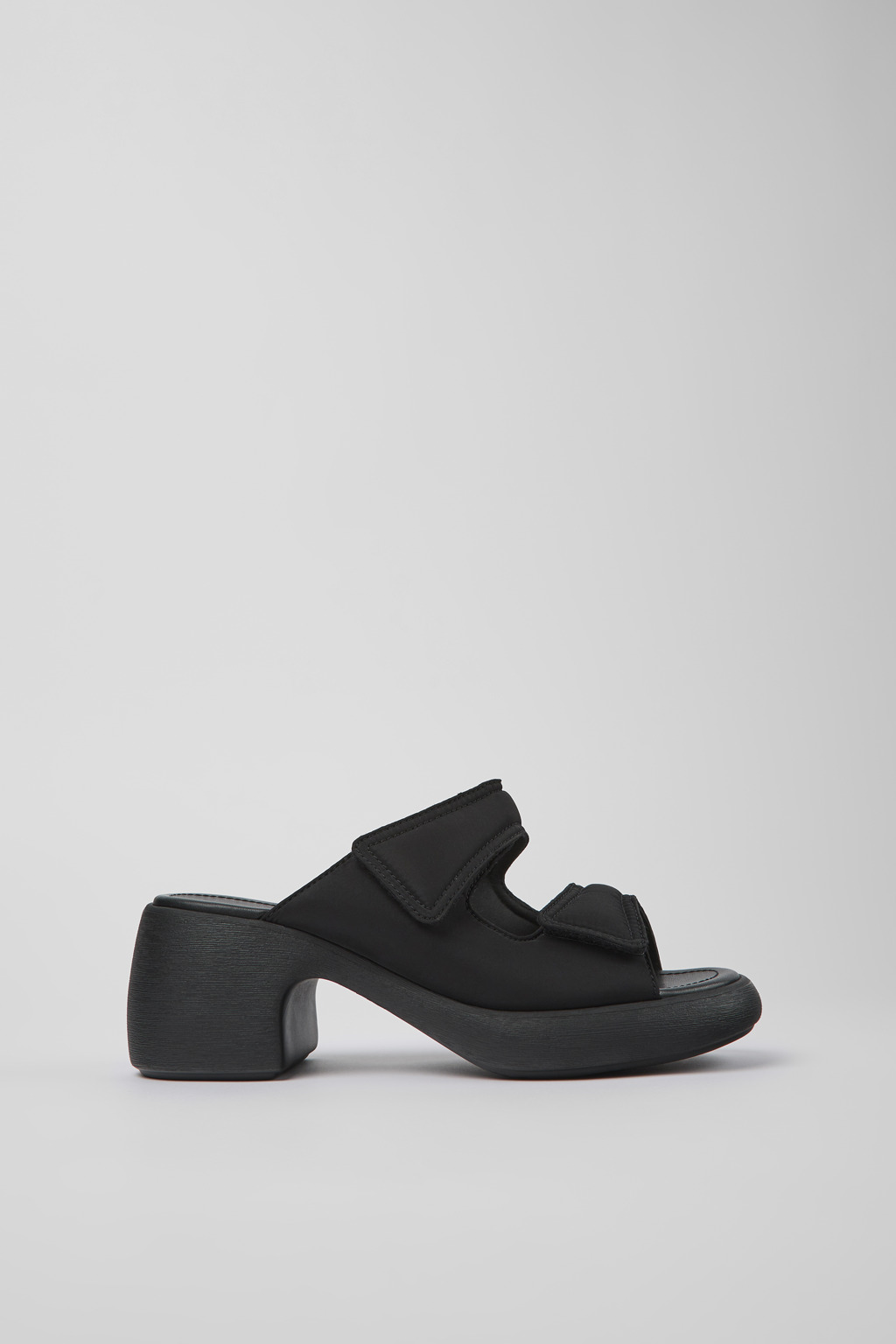 Black Textile 2-Strap Sandal for Women