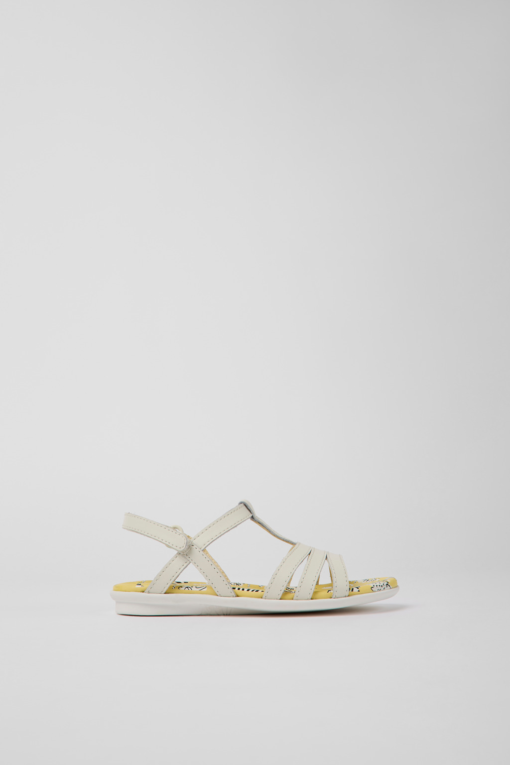 White leather sandals for kids