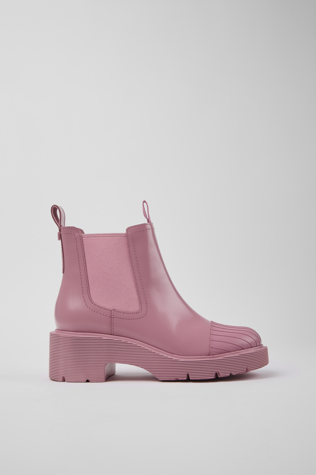 Pink leather Chelsea boots for women