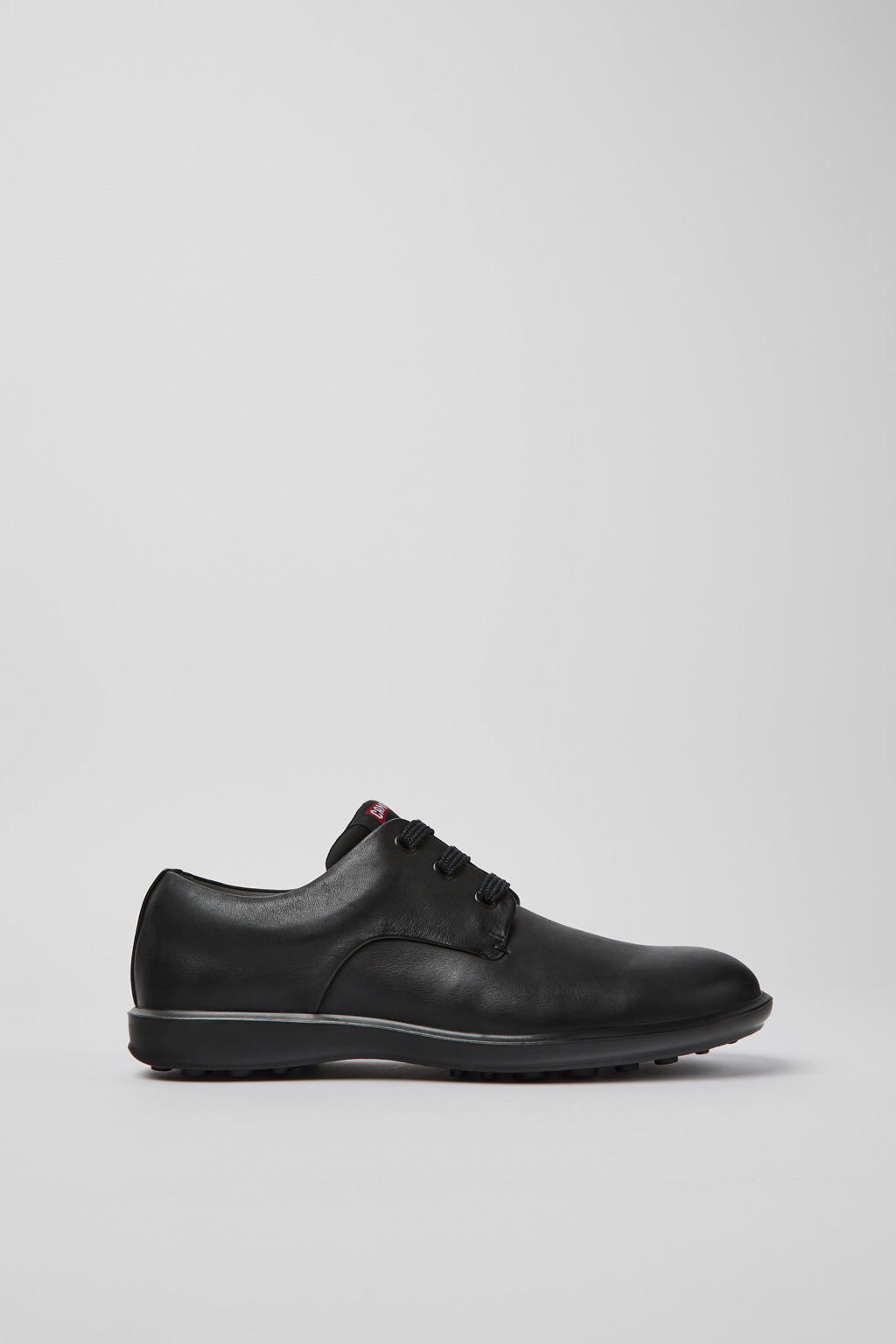 Black leather blucher shoes